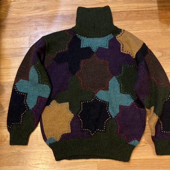 Gorgeous mens hand knit wool turtleneck sweater Mitsumine - Picture 7 of 8